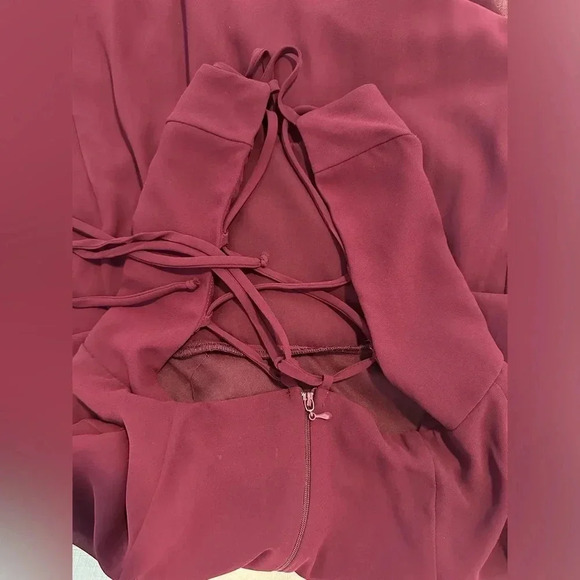 Show Me Your MuMu Godshaw Goddess Merlot Strappy Gown Size Medium Bridesmaid - Picture 6 of 6